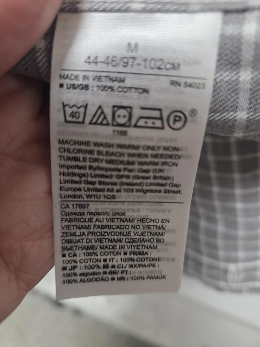 Banana Republic Gray Windowpane Luxe Flannel Shirt